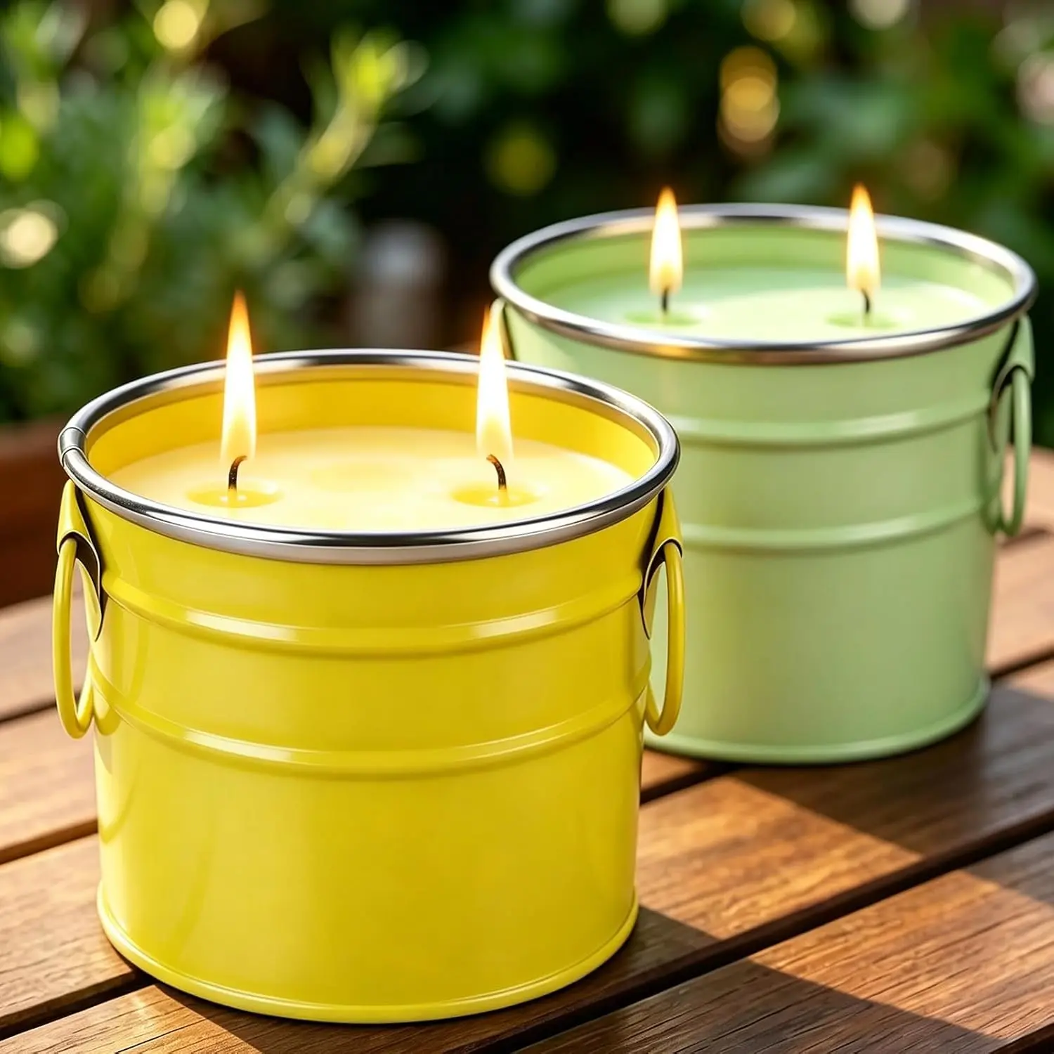 Outdoor Candles, 2 Pack 20oz Large Soy Wax Lemongrass Scented Candles, Summer Decorative Jar Candles for Patio Garden Balcony Backyard & Camping