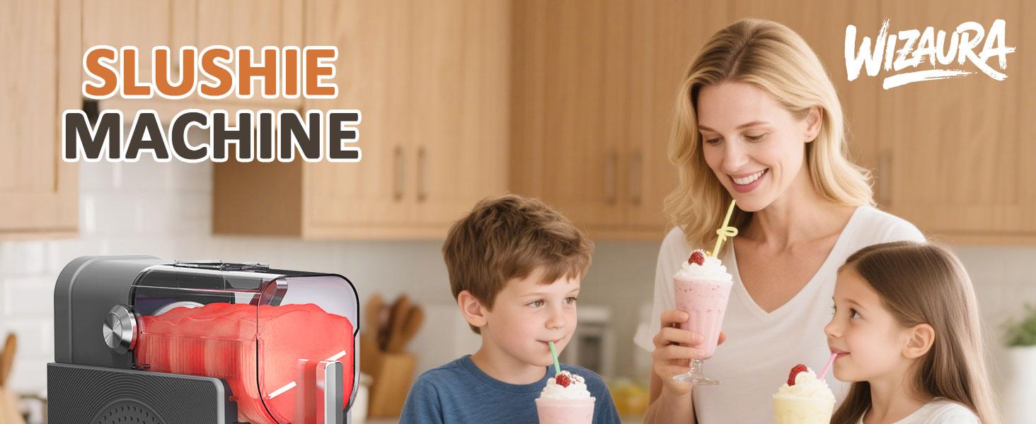 WizAura Slushie Machine video – Best Party Gift, 54oz No Ice Needed, 6 Preset All-in-One Frozen Drink Maker w/ Auto-Clean & Temp Display | Perfect for Margaritas, Smoothies, Ice Cream, Milkshakes