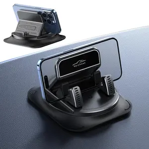 Car phone holder 360 degree rotation, suitable for carnavigation in-car dashboard, horizontal and verticalscreen adjustment angle, suction cup fixed non-slipmobile phone holder suitable for iPhone and Android