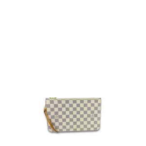Pre-owned Louis Vuitton Coated Canvas Clutches & Wristlets Damier Azur Wristlet