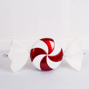 Acrylic Peppermint Candy Ornament, Red/White