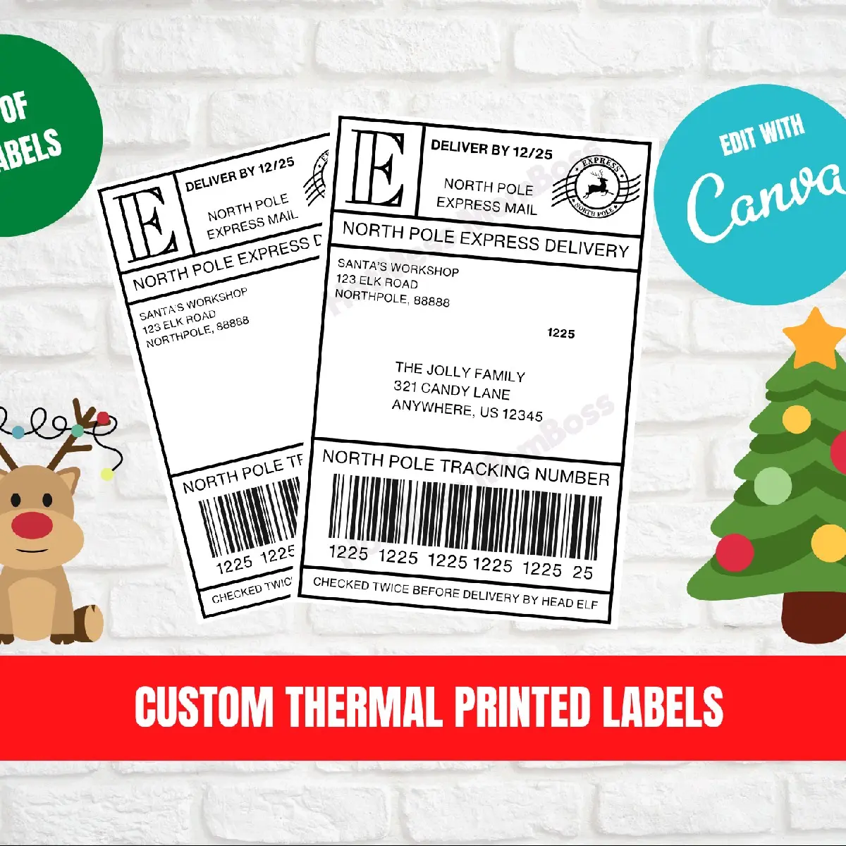 Custom North Pole Shipping Labels