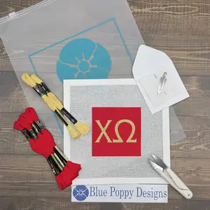 Chi Omega 4x4 Needlepoint Kit