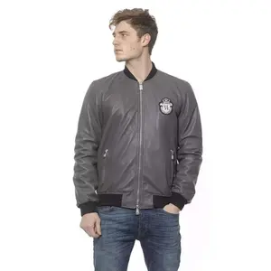 Billionaire Italian Couture Gray Leather Jacket