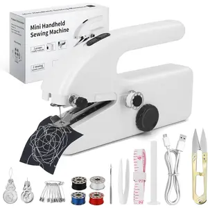 Sewing Machine – Stitching Machine for Quick Repairs, Mini Sewer, Sewing Machine Gift (White-Black)
