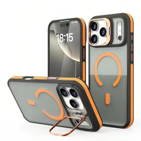 Magnetic Shockproof Hard Cellphone Casing with Built-in Magnet, Hidden Stand, Quick-Hold Magnetic Snap - Multi-Model Protection for iPhone 11, 11 Pro Max (ip 11promax), 12, 13, 14, 14 Plus, 15, 16, 16 Plus, 17 Pro Max, 17 AIR