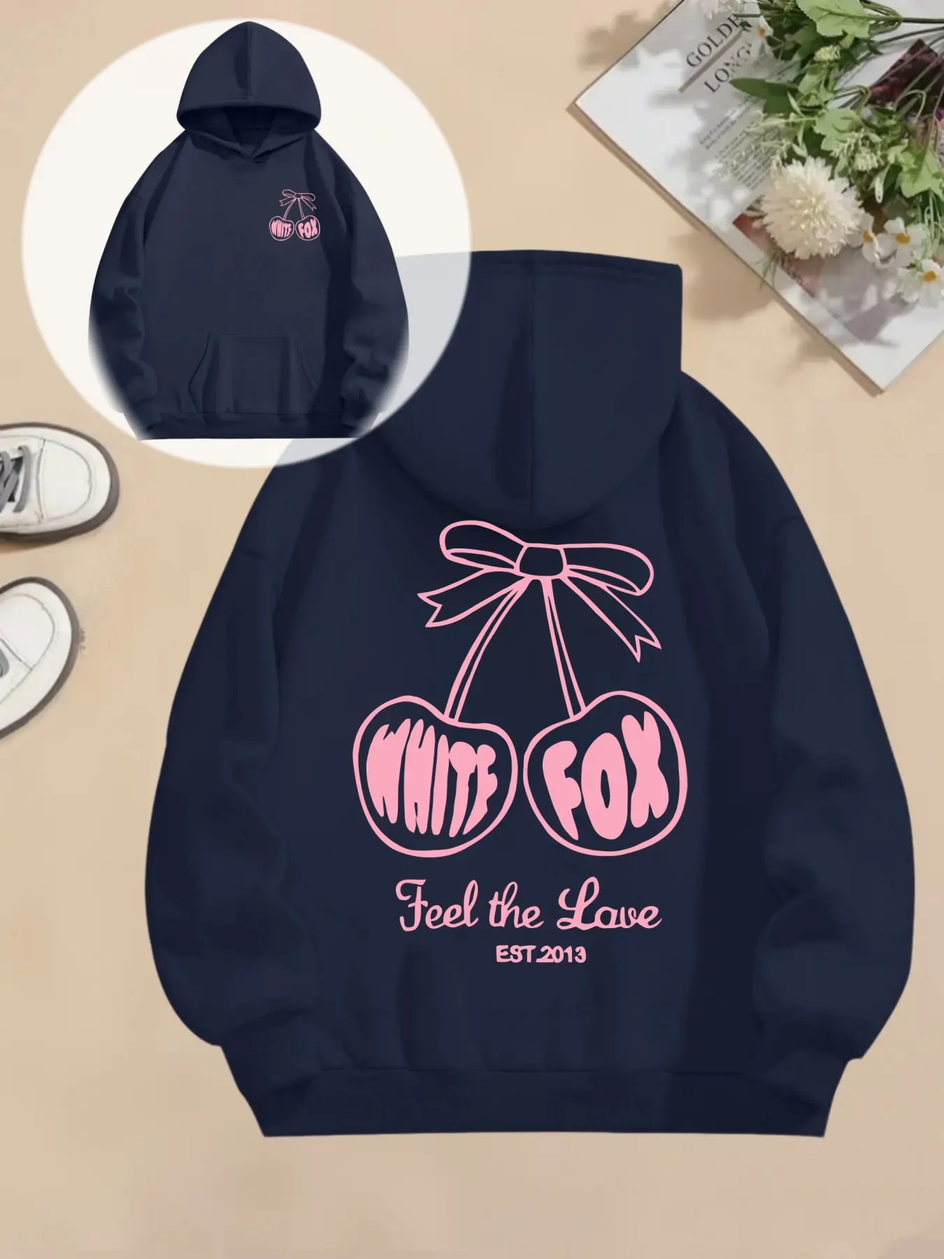Women's Knight Cactus Letter Print Hoodie, Casual Drawstring Pullover Sweatshirt, Fall & Winter Fitted Design, Comfortable Fabric