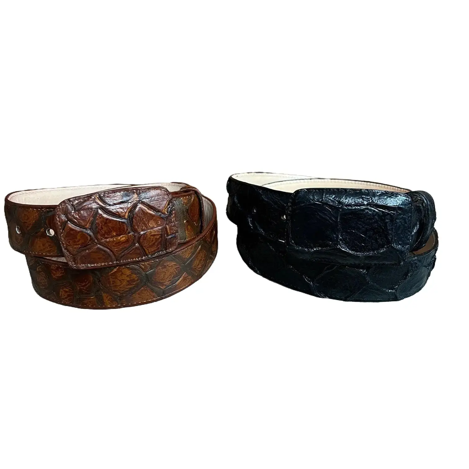 Men's Western Cowboy Belt Genuine Cow Leather Embossed Leather Pattern Handmade in Mexico