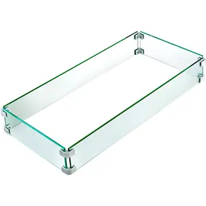 Summervibes VEVOR Fire Pit Wind Guard Fire Pit Tempered Glass Wind Guard Fence (29.5x 13.6x 4 Inch)
