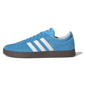 Adidas VL COURT 2.0 Vl Classic Comfortable Casual Low-Top Training Shoes Unisex Blue and White JI0496 Officially Certified Authentic Stripe Round Toe Laces All Seasons