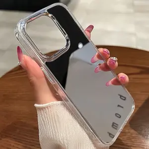 Mirror Design Anti-Drop Protective Phone Case Cover, Protector, High-Quality Acrylic Electroplated Back, Ideal Gift for iPhone 15/14/13/11/16/17 Series, Unisex, Accessories