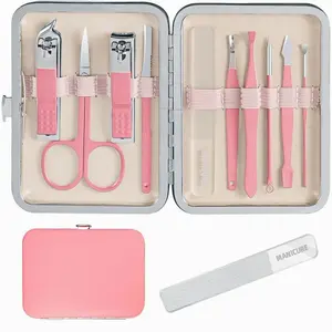 Manicure kit 10 in 1 Mens Personal Care Nail kit, Mens Nail Grooming kit, Manicure kit for Men and Nail Clippers Portable Set,with Luxurious Travel Case (Black)
