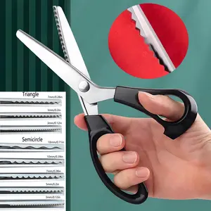 Stainless Steel Sewing Scissors, Handheld Sewing Scissors, Multipurpose Curved Wave Scissors, Sewing Tool for Home & Office, Sewing Supplies Crafts