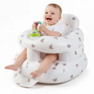 Upgraded Inflatable Baby Seat with Safety Guardrails, Thicker Sit Me Up Floor Seat for Baby Chair Sit Me Up, Blow Up Baby Chair Learning to Sit Built in Air Pump Infant Floor Chair for Babies 3-36 mth
