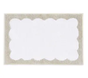 Martha Steweart Bedford Scallop White/Linen 34X21 Bath Rug