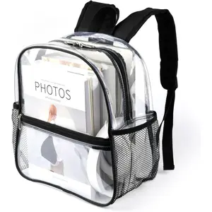 Stadium Approved Clear Backpack 12x6x12 - Mini Clear Bag for Stadium Events, Sporting Events, Festivals, Concerts, Small Transparent Backpack for Women & Men