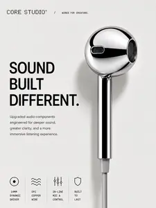 CORE STUDIO Wired USB-C In-Ear Earbuds, Upgraded Audio Components, for Phones & Electronics Audio Accessory Use