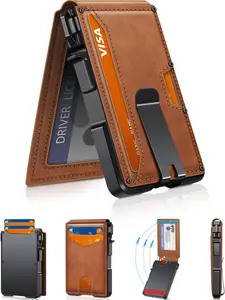 [Father's Day Gift] Summer Wins-Minimalist Men’s Slim Wallet: 9 - 13 Cards, Money Clip, ID Window. RFID - Blocking, Aluminum Bifold Pop - Up,The Best Gift Choice for Father's Day