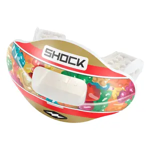 Shock Doctor Multi Print Gold Gummies Max AirFlow Football Mouthguard Shock Doctor Multi Print Gold Gummies Max AirFlow Football Mouthguard