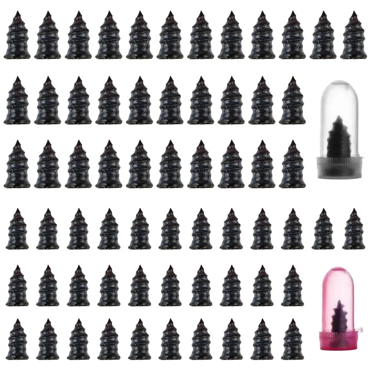60 Pack Tire Repair Rubber Nail Kit, Spiral Screw-in Tire Plugs with 2 Sizes, Emergency Roadside Flat Tire Fast Self-Service Fix Tool for Car Truck Motorcycle Tractor ATV SUV