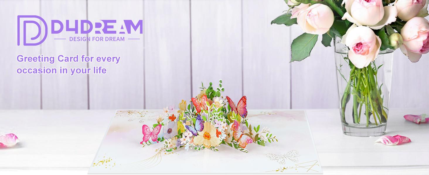Best Mom Gift! D4DREAM Pop Up Card Mother's Day Flower Greeting Card for Her Best Mom Gift! D4DREAM Pop Up Card Mother's Day Flower Greeting Card for Her