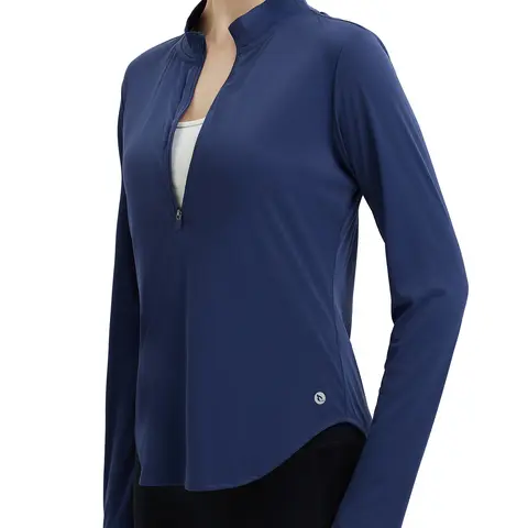 Baleaf Women's 1/4 Zip Long Sleeve UPF50+ UV Protection Activewear, Lightweight Breathable Rash Guards, Sun Shirt for Hiking Workout Winter