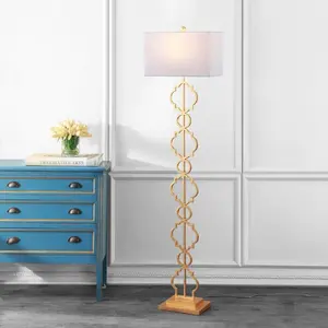 JONATHAN Y Selina 64.5" Iron Ogee Trellis Modern LED Floor Lamp