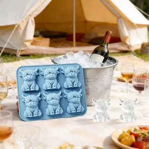 Mini Highland Cow Ice Cube Mold Food Grade Silicone Ice Cube Mold Whiskey Summer Cold Drink Mold