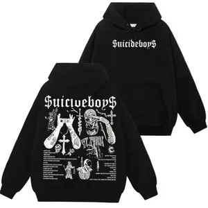 Deathboys Vintage 2-Sided Print Hoodie & Sweatshirt & T-shirt Dark Aesthetic Music Graphic Sweatshirt Punk Streetwear Unisex Fan Gift
