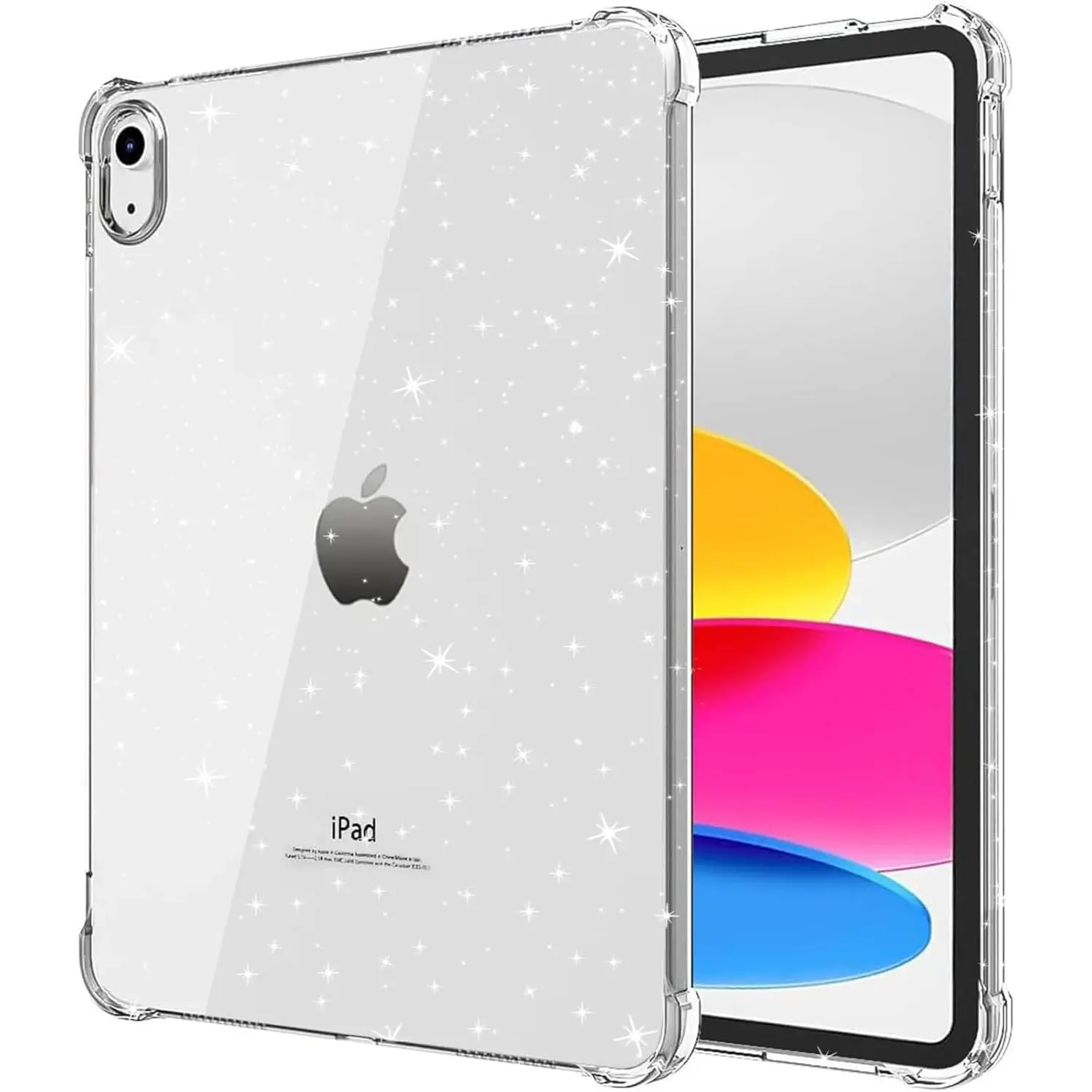 Glitter Case for iPad (A16) 11th Generation 11 Inch 2025/ 10th Generation 10.9 Inch 2022, Slim Lightweight Shockproof TPU Protective Cover with Raised , Sparkly  Bumper - Glitter Clear