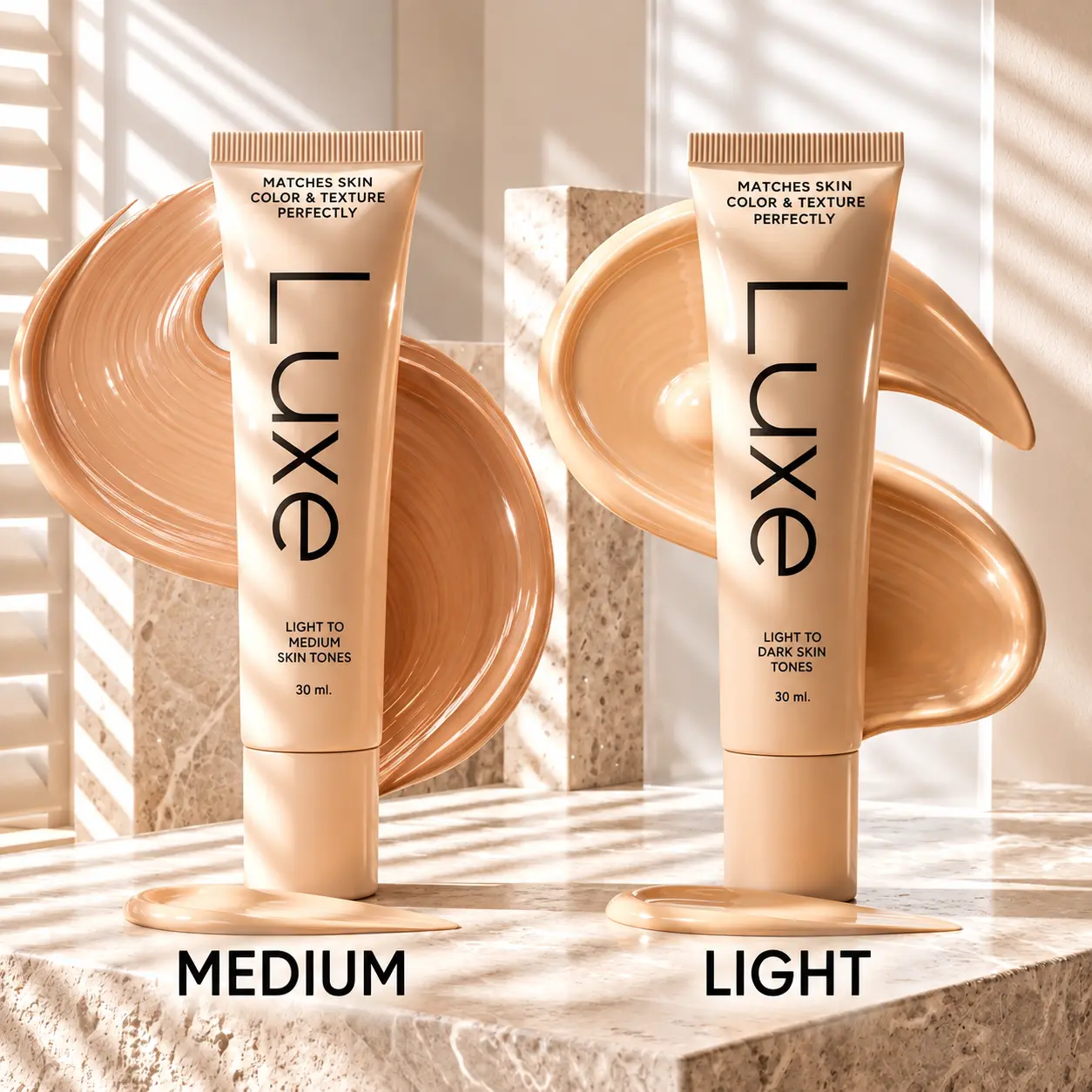 Color-Adapting Liquid Cosmetic Foundation - Makeup Products, 30ml, for Light-to-Medium Skin Tones, Lightweight Hydrating Formula, Buildable Coverage, Flawless Light-Dewy Finish, Blends Well, Hydrates Brightens