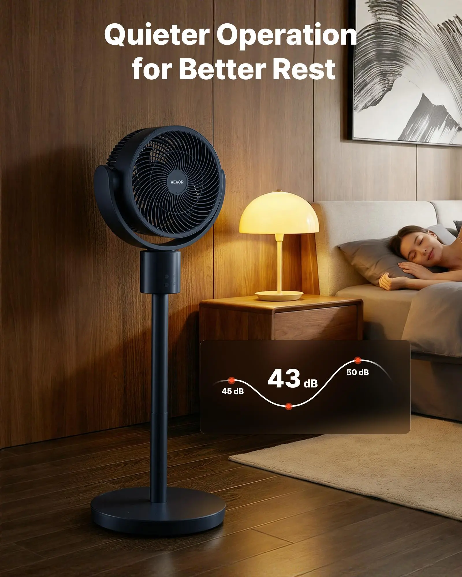 VEVOR 7-Inch Pedestal Fan, Summervibes,Summervibes, Oscillating ...
