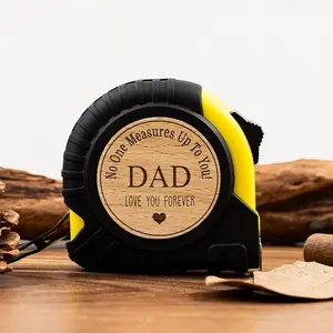 Personalized Tape Measure Fathers Day Gift for Dad, Engraved Tape Measure, Christmas Birthday Gift for Dad, No One Measures Up to You, Tool Gifts Woodworker Gifts Carpenter Gifts (White-(Dad))