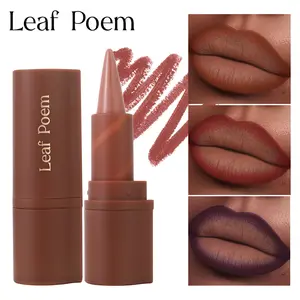 Leaf Poem Lip Liner Stick, 2-in-1 Contour & Lipstick Pen, Smooth Non-Drying Lip Makeup