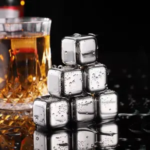 304 Stainless Steel Ice Cubes, Reusable High-End Ice Blocks for Drinking, Perfect Gift Box Set for Men, Fathers, Boyfriends, Beer Lovers, Home Bar Accessories