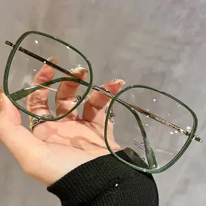 Retro Super Large Frame Myopia Glasses Frame For Women Can Match High-quality And Large Face With Slim Eyes Frame MH9060
