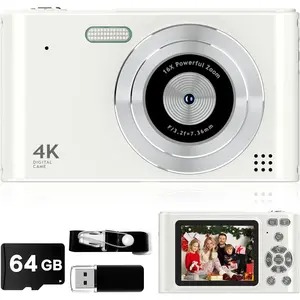 Digital  Camera 1080P Vlog Camera with 64GB, Lanyard, 16X Zoom Anti Shake, Card Reader 44MP Compact Portable Point Shoot Digicam for  Teen Girl Boy Christmas Halloween Thanksgiving