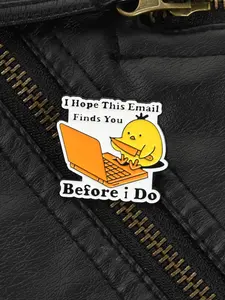 Humorous Worker Attitude Badge, Chicken Keyboard Design Email Sticker, Colorful Vibrant Badge for Workplace Community Identity, Funny Stickers