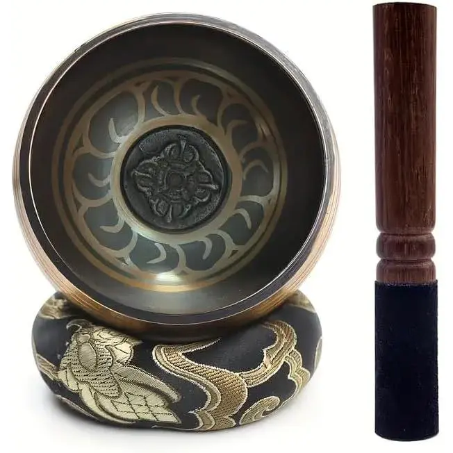3.15 inch Tibetan Singing Bowl Set, Authentic  Meditation Bowl   Yoga Set with Striker & Cushion for Sound , Chakra ,  Gatherings