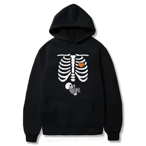 Halloween Pregnant Skeleton Hoodie - Funny Maternity Hoodie - Autumn Maternity Sweatshirt - Baby Reveal - Pregnancy Announcement