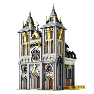 Toysbuild 3468-Piece Medieval Church Building Block Toy Set, Oversize Bricks, Detailed Components