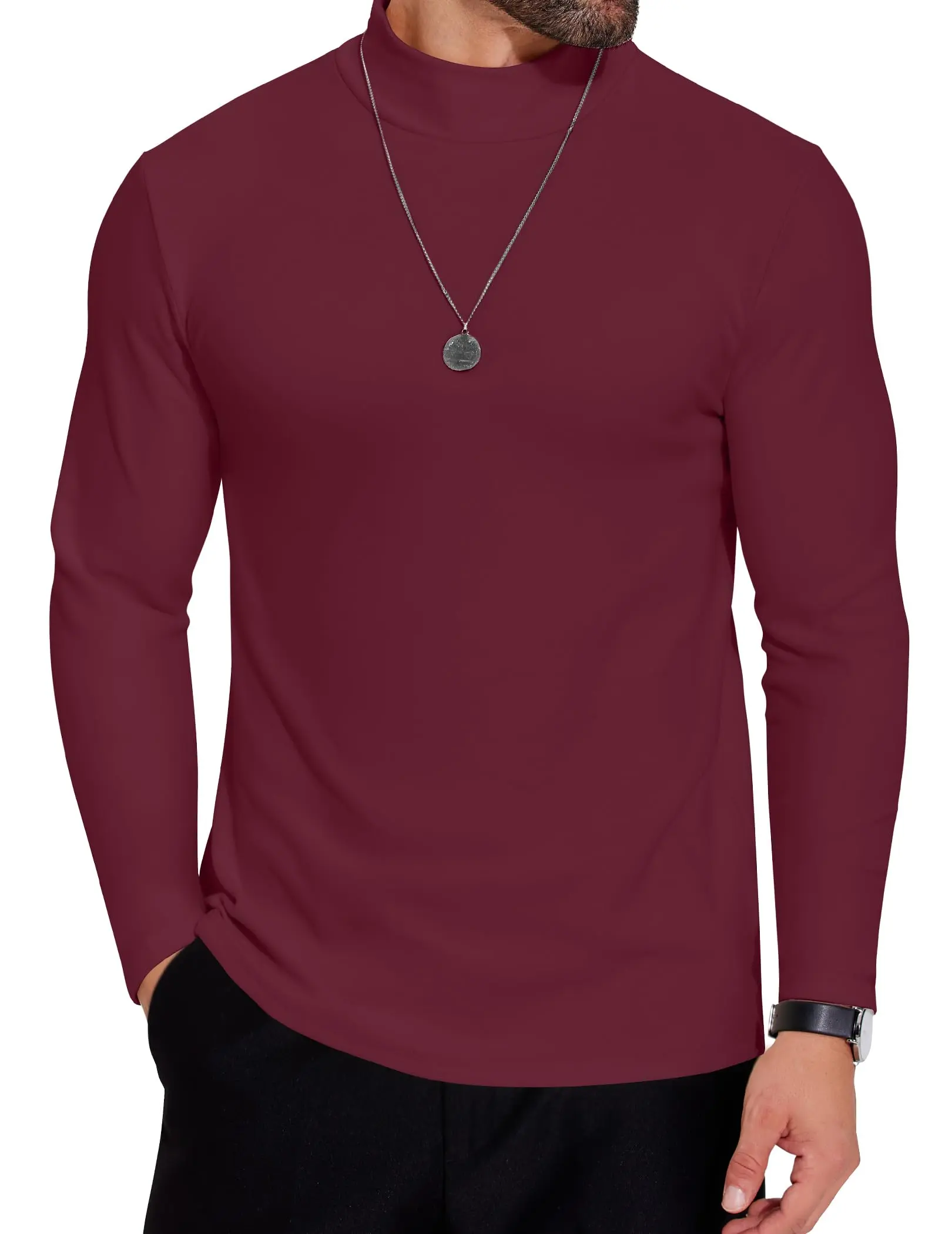 COOFANDY Mens Mock Neck Shirts Fleece Long Sleeve Tops Basic Pullover T-Shirts COOFANDY Mens Mock Neck Shirts Fleece Long Sleeve Tops Basic Pullover T-Shirts