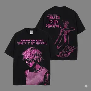 [Gildan 5000] Machine Gun Kelly (MGK) - Tickets To My Downfall Shirt 100% Cotton Acid Gildan 5000 T-Shirt, Lost Americana Tour Shirt, Kells Fans T- Shirt, EST Family Shirt, EST 4 LIFE Fans, Hiphop Merch, Streetwear Y2k Shirt Rap Fan Merch