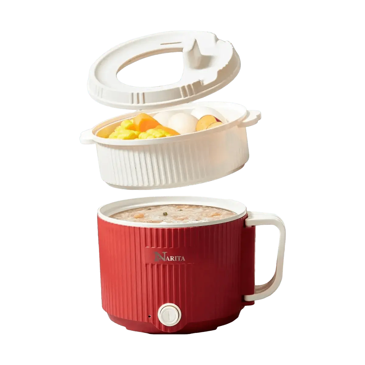 NARITA 1.6L Electric Multi-Cooker, Mini Hot Pot & Steamer for 1-2 People, Non-stick Pot, NPC-1602R