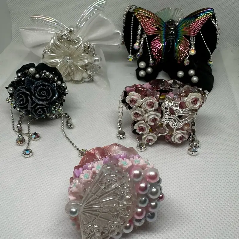 DIY Fancy Beads. - Black Butterfly Rose - Heavenly Butterfly - Pink Roses in the Garden - Blooming Pearls -Rose of Death