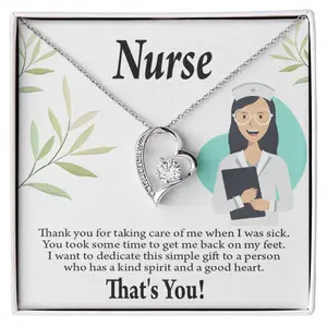 To My Nurse Necklace Simple Thank You Healthcare Medical Worker Nurse Appreciation Nurse Forever Necklace w Message Card