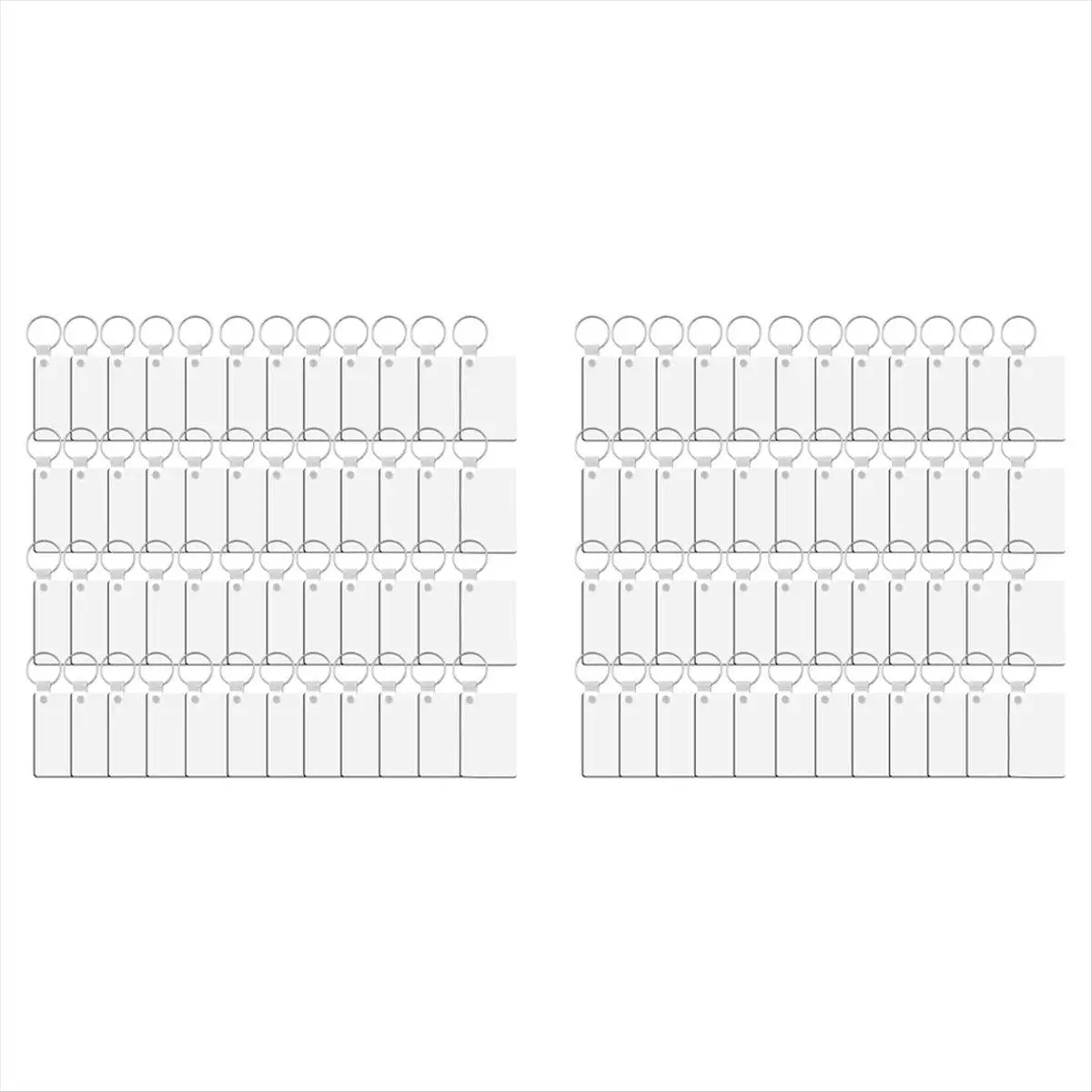 360 Pcs Sublimation Keychain Blanks Kit with Hardware, 120 Sets of Double-Sided MDF Pendants in Round, Square & Rectangular Shapes for DIY Heat Transfer Print, Rectangular 6X4x0.3 Cm, Customized Gifts, Mdf Board, Protective Film, Assorted Shapes, Durable,