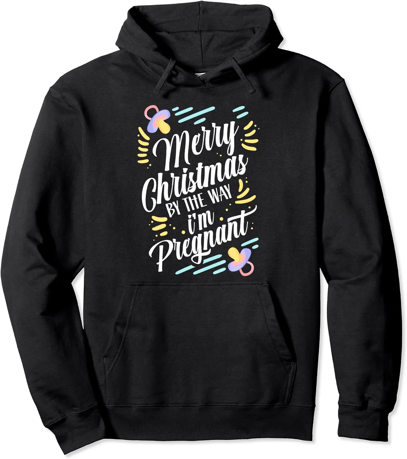 Merry Christmas By The Way I'm Pregnant Pregnancy Maternity Pullover Hoodie - Nicolekhach Shop 31B0C21FNXRP