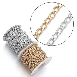 5Yards/Roll 8x4.5mm Aluminum Chains Aluminum Twist Chains O-Shaped Chains For DIY Bag Necklace Jewelry Making Accessory