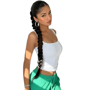 Long box Braid Ponytail Extension with Elastic Tie Straight Sleek Wrap Around Braid Hair Extensions Ponytail Natural Soft Synthetic Hairpiece Handmade Reggae Dreadlock Hair Extensions braided wigs